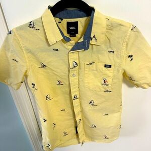 Vans button down. Boys. Size medium with sailboat design.